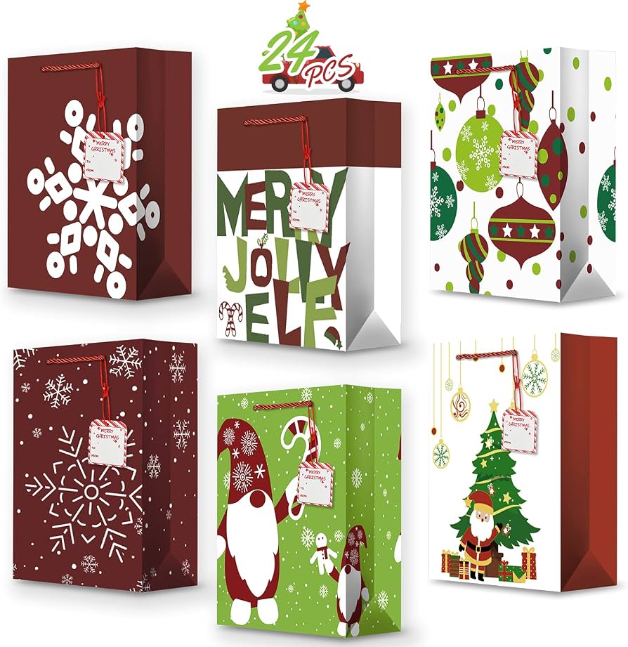 Gift Bag- Christmas B 24pc Pack